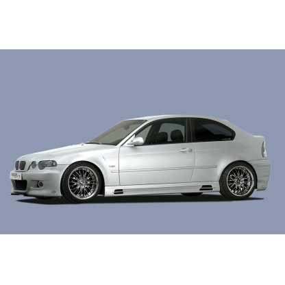 Rieger boční práh (175mm) mont. strana pravá pro BMW řada 3 E46, E46 M3 compact, kabriolet, kupé, sedan vč. faceliftu, r.v. 02/02-, 02/98-12/01, 06/00-, plast ABS bez povrchové úpravy, s prolisem, s prolisem a dvěma výřezy