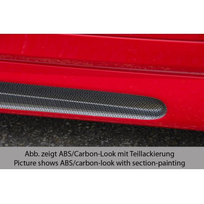 Rieger boční práh 3-dvéř. mont. strana levá pro Opel Astra G 3-dvéř., fastback, hatchback, notchback, plast ABS s povrchovou úpravou Carbon-Look, s prolisem a výřezem
