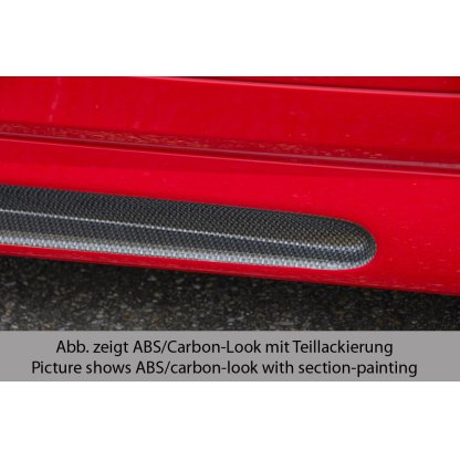 Rieger boční práh 3-dvéř. mont. strana pravá pro Opel Astra G 3-dvéř., fastback, hatchback, notchback, plast ABS s povrchovou úpravou Carbon-Look, s prolisem a výřezem
