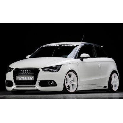 Rieger boční práh mont. strana levá pro Audi A1 8X 3-dvéř., 5-dvéř. (sportback) vč. faceliftu, r.v. 02/15-, 08/10-12/14, plast ABS bez povrchové úpravy, s prolisem a výřezem
