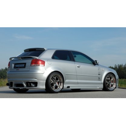 Rieger boční práh mont. strana levá pro Audi A3 8P 3-dvéř., plast ABS bez povrchové úpravy, s prolisem a výřezem