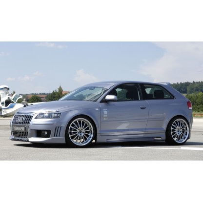 Rieger boční práh mont. strana levá pro Audi A3 8P 3-dvéř., plast ABS bez povrchové úpravy, s prolisem a výřezem
