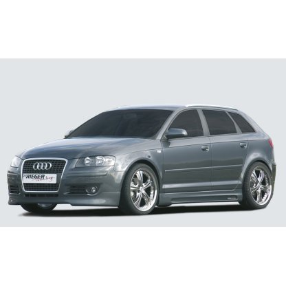 Rieger boční práh mont. strana levá pro Audi A3 8P 5-dvéř., Sportback, r.v. 03/03-, plast ABS bez povrchové úpravy, s prolisem a výřezem