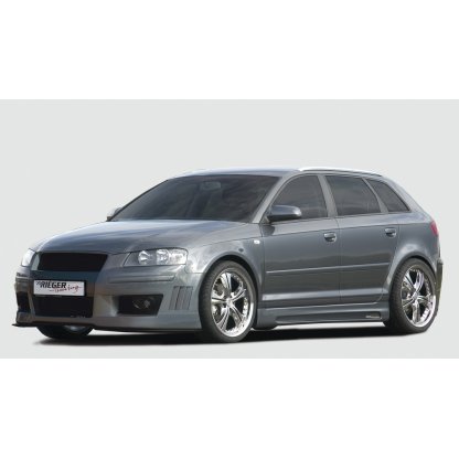 Rieger boční práh mont. strana levá pro Audi A3 8P 5-dvéř., Sportback, r.v. 03/03-, plast ABS bez povrchové úpravy, s prolisem a výřezem