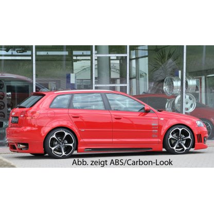 Rieger boční práh mont. strana levá pro Audi A3 8P 5-dvéř., Sportback, r.v. 03/03-, plast ABS bez povrchové úpravy, s prolisem a výřezem
