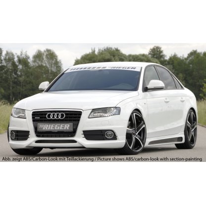Rieger boční práh mont. strana levá pro Audi A4 S4 B8, B81 avant, sedan, r.v. 11/08-, plast ABS bez povrchové úpravy, s prolisem a výřezem