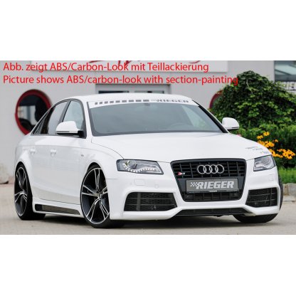 Rieger boční práh mont. strana levá pro Audi A4 S4 B8, B81 avant, sedan, r.v. 11/08-, plast ABS bez povrchové úpravy, s prolisem a výřezem