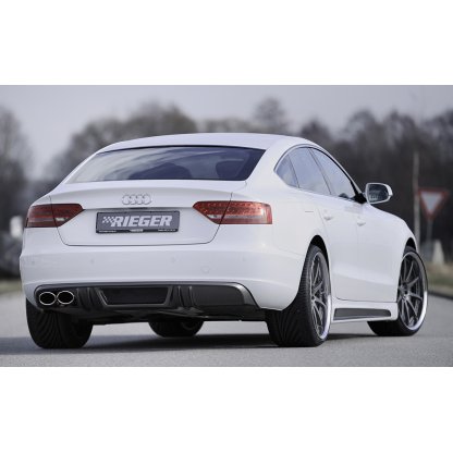 Rieger boční práh mont. strana levá pro Audi A5 B8, B81 Sportback vč. faceliftu, r.v. 06/07-07/11, 10/11-06/16, plast ABS s povrchovou úpravou Carbon-Look, s prolisem a výřezem