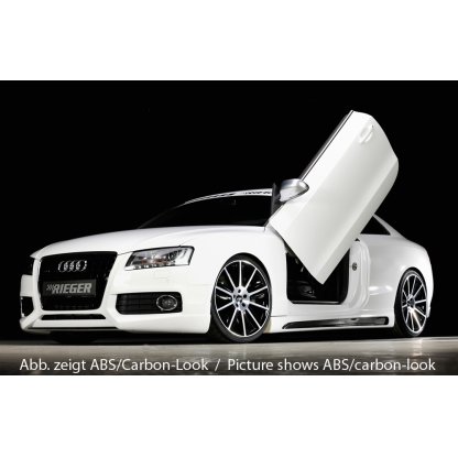 Rieger boční práh mont. strana levá pro Audi A5 S5 B8, B81 kabriolet, kupé vč. faceliftu, r.v. 06/07-07/11, 10/11-06/16, plast ABS bez povrchové úpravy, s prolisem a výřezem