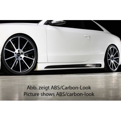 Rieger boční práh mont. strana levá pro Audi A5 S5 B8, B81 kabriolet, kupé vč. faceliftu, r.v. 06/07-07/11, 10/11-06/16, plast ABS bez povrchové úpravy, s prolisem a výřezem