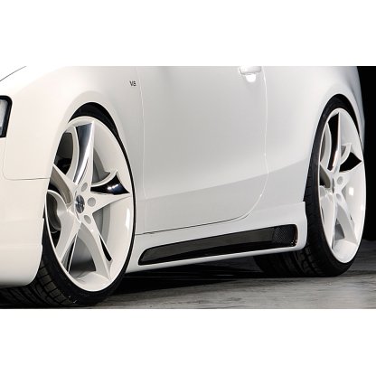Rieger boční práh mont. strana levá pro Audi A5 S5 B8, B81 Sportback vč. faceliftu, r.v. 06/07-07/11, 10/11-06/16, plast ABS s povrchovou úpravou Carbon-Look, s prolisem a výřezem