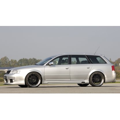 Rieger boční práh mont. strana levá pro Audi A6 4B avant, sedan vč. faceliftu, r.v. 01/97-06/01, 07/01-, plast ABS bez povrchové úpravy, s prolisem a výřezem