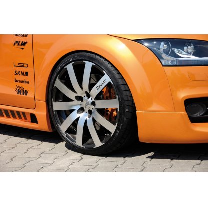 Rieger boční práh mont. strana levá pro Audi TT 8J kupé, roadster, r.v. 09/06-, plast ABS bez povrchové úpravy, s prolisem, s prolisem a dvěma výřezy