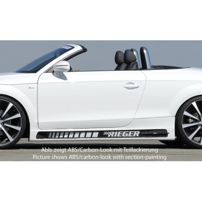Rieger boční práh mont. strana levá pro Audi TT 8J kupé, roadster, r.v. 09/06-, plast ABS s povrchovou úpravou Carbon-Look