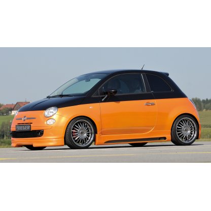 Rieger boční práh mont. strana levá pro Fiat 500 312 2-dvéř., r.v. 10/07-, plast ABS bez povrchové úpravy, s prolisem a výřezem