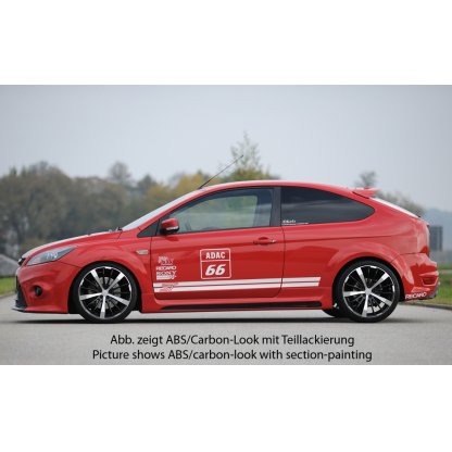 Rieger boční práh mont. strana levá pro Ford Focus 2 vč. ST 3-dvéř. vč. faceliftu, r.v. 02/08-01/11, 07/04-01/08, 10/05-01/08, plast ABS bez povrchové úpravy, s prolisem a výřezem