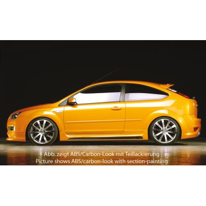 Rieger boční práh mont. strana levá pro Ford Focus 2 vč. ST 3-dvéř. vč. faceliftu, r.v. 02/08-01/11, 07/04-01/08, 10/05-01/08, plast ABS bez povrchové úpravy, s prolisem a výřezem