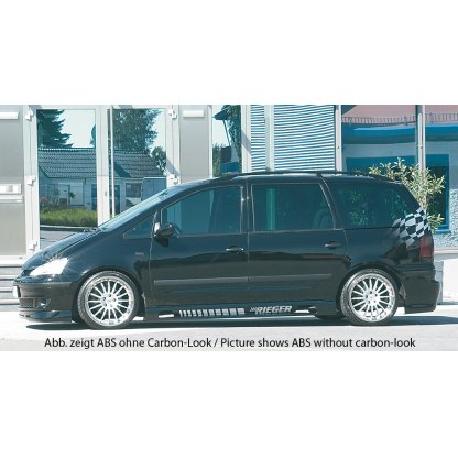 Rieger boční práh mont. strana levá pro Ford Galaxy WGR van (model od r.v. 2000), r.v. 04/00-, plast ABS s povrchovou úpravou Carbon-Look, s prolisem, s prolisem a dvěma výřezy