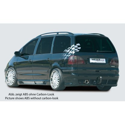 Rieger boční práh mont. strana levá pro Ford Galaxy WGR van (model od r.v. 2000), r.v. 04/00-, plast ABS s povrchovou úpravou Carbon-Look, s prolisem, s prolisem a dvěma výřezy