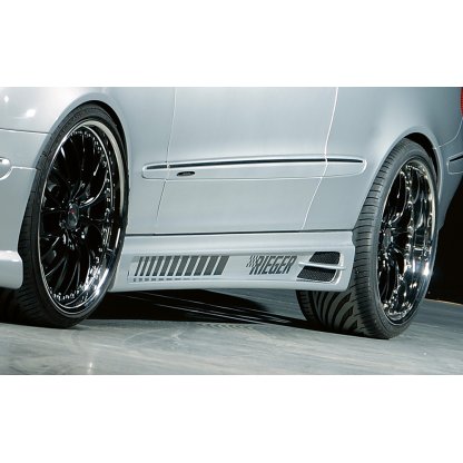Rieger boční práh mont. strana levá pro Mercedes CLK W209 kabriolet, kupé vč. faceliftu, r.v. 00/02-06/04, 07/04-, plast ABS bez povrchové úpravy, s prolisem, s prolisem a dvěma výřezy