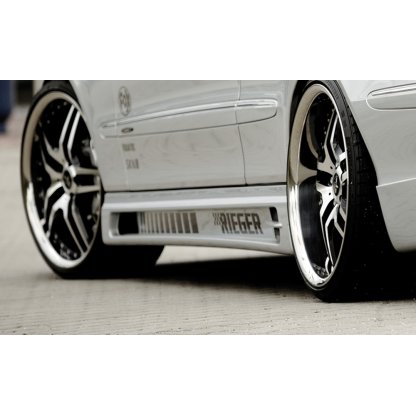 Rieger boční práh mont. strana levá pro Mercedes CLK W209 kabriolet, kupé vč. faceliftu, r.v. 00/02-06/04, 07/04-, plast ABS bez povrchové úpravy, s prolisem, s prolisem a dvěma výřezy