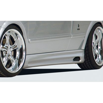 Rieger boční práh mont. strana levá pro Opel Astra G 3-dvéř., fastback, hatchback, notchback, plast ABS bez povrchové úpravy, s prolisem a výřezem