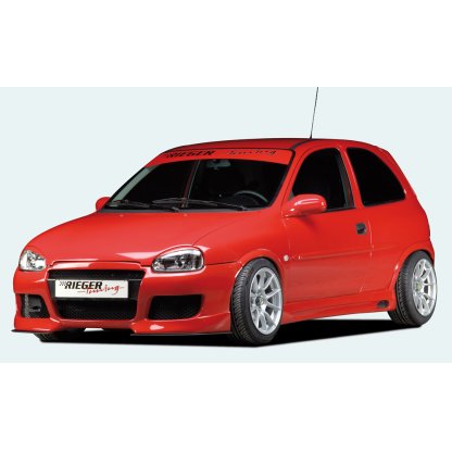 Rieger boční práh mont. strana levá pro Opel Corsa B 3-dvéř. vč. faceliftu, r.v. 02/93-09/96, 11/96-, plast ABS bez povrchové úpravy, s prolisem a výřezem