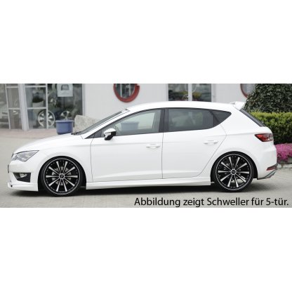 Rieger boční práh mont. strana levá pro Seat Leon 5F 3-dvéř. (sc), r.v. 10/12-, plast ABS bez povrchové úpravy