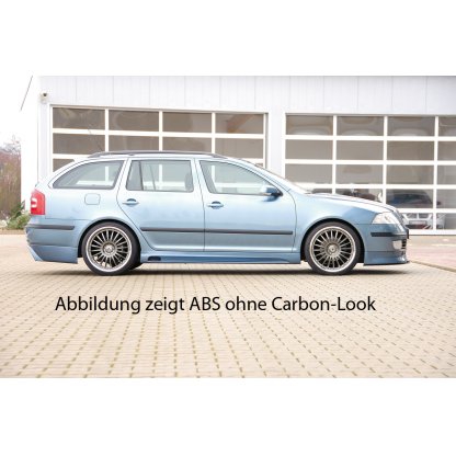 Rieger boční práh mont. strana levá pro Škoda Octavia 1Z combi, sedan, r.v. 06/04-, plast ABS s povrchovou úpravou Carbon-Look, s prolisem a výřezem