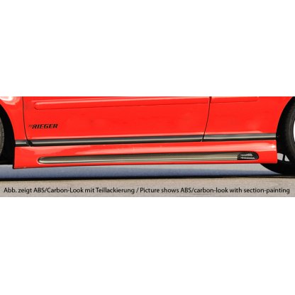 Rieger boční práh mont. strana levá pro Volkswagen Bora 1J, plast ABS s povrchovou úpravou Carbon-Look, s prolisem a výřezem