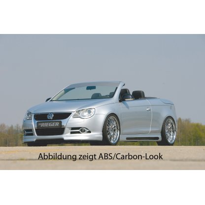 Rieger boční práh mont. strana levá pro Volkswagen Eos 1F vč. faceliftu, r.v. 04/06/-11/10, 12/10-, plast ABS bez povrchové úpravy, s prolisem a výřezem