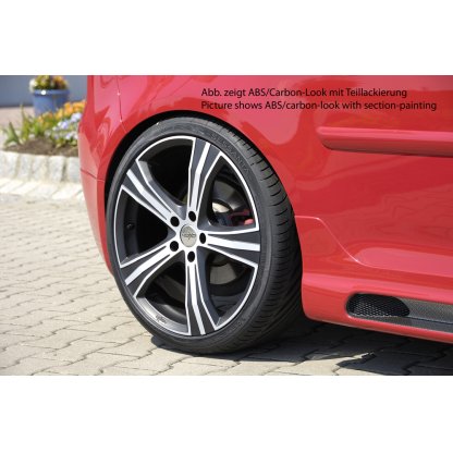 Rieger boční práh mont. strana levá pro Volkswagen Golf 5 1K 3-dvéř., GTI, R32, plast ABS s povrchovou úpravou Carbon-Look, s prolisem a výřezem