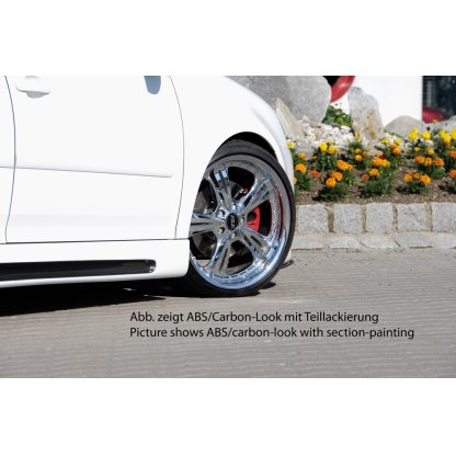 Rieger boční práh mont. strana levá pro Volkswagen Golf 5 1K 5-dvéř., GTI, R32, plast ABS bez povrchové úpravy, s prolisem a výřezem