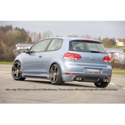 Rieger boční práh mont. strana levá pro Volkswagen Golf 6 vč. GTD, GTI 3-dvéř., 5-dvéř., kabriolet, variant, plast ABS bez povrchové úpravy, s prolisem a výřezem