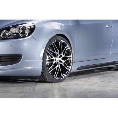 Rieger boční práh mont. strana levá pro Volkswagen Golf 6 vč. GTD, GTI 3-dvéř., 5-dvéř., kabriolet, variant, plast ABS s povrchovou úpravou Carbon-Look, s prolisem a výřezem