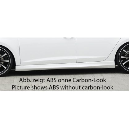 Rieger boční práh mont. strana levá pro Volkswagen Golf 7 vč. GTD, GTI, R 3-dvéř., 5-dvéř., r.v. 04/13-, 06/13-, 10/12-, 12/13-, plast ABS s povrchovou úpravou Carbon-Look