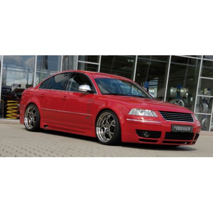 Rieger boční práh mont. strana levá pro Volkswagen Passat 3B, 3BG combi, sedan, plast ABS bez povrchové úpravy, s prolisem a výřezem