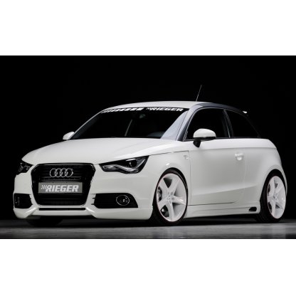 Rieger boční práh mont. strana pravá pro Audi A1 8X 3-dvéř., 5-dvéř. (sportback) vč. faceliftu, r.v. 02/15-, 08/10-12/14, plast ABS bez povrchové úpravy, s prolisem a výřezem