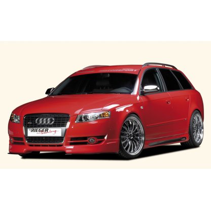 Rieger boční práh mont. strana pravá pro Audi A4 8E avant, sedan po faceliftu, r.v. 11/00-10/04, 11/04-, plast ABS s povrchovou úpravou Carbon-Look, s prolisem a výřezem