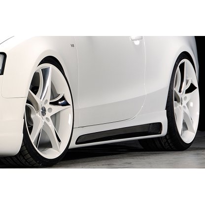 Rieger boční práh mont. strana pravá pro Audi A5 B8, B81 kabriolet, kupé vč. faceliftu, r.v. 06/07-07/11, 10/11-06/16, plast ABS s povrchovou úpravou Carbon-Look, s prolisem a výřezem
