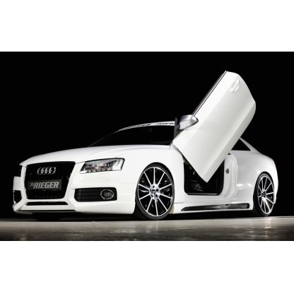 Rieger boční práh mont. strana pravá pro Audi A5 B8, B81 kabriolet, kupé vč. faceliftu, r.v. 06/07-07/11, 10/11-06/16, plast ABS s povrchovou úpravou Carbon-Look, s prolisem a výřezem
