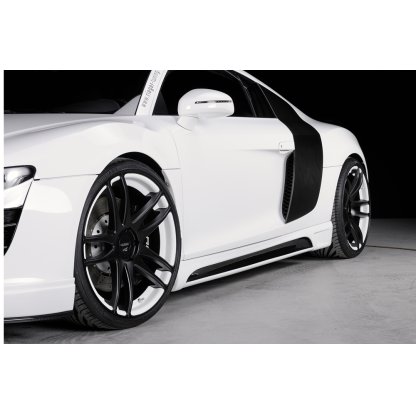 Rieger boční práh mont. strana pravá pro Audi R8 42 kupé, spyder, r.v. 04/07-, plast ABS s povrchovou úpravou Carbon-Look, s prolisem a výřezem
