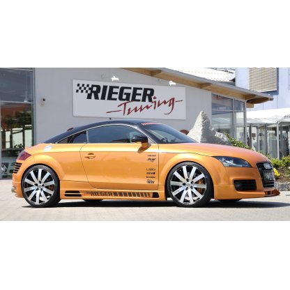 Rieger boční práh mont. strana pravá pro Audi TT 8J kupé, roadster, r.v. 09/06-, plast ABS bez povrchové úpravy, s prolisem, s prolisem a dvěma výřezy