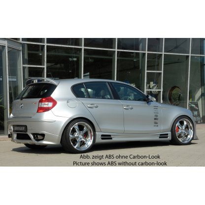 Rieger boční práh mont. strana pravá pro BMW řada 1 E87 4-dvéř., sedan vč. faceliftu, r.v. 04/07-08/11, 09/04-03/07, plast ABS s povrchovou úpravou Carbon-Look, s prolisem