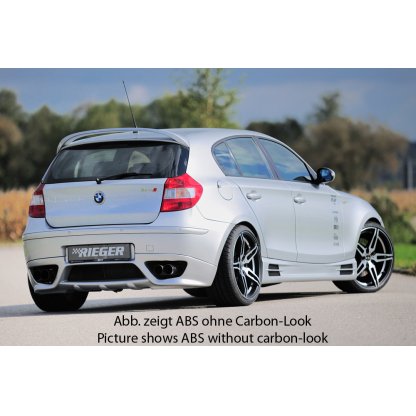 Rieger boční práh mont. strana pravá pro BMW řada 1 E87 4-dvéř., sedan vč. faceliftu, r.v. 04/07-08/11, 09/04-03/07, plast ABS s povrchovou úpravou Carbon-Look, s prolisem