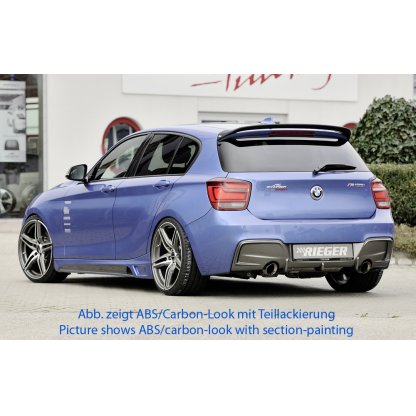 Rieger boční práh mont. strana pravá pro BMW řada 1 F20 sedan / 4-dvéř. vč. faceliftu, r.v. 05/2015-, 09/11-03/2015, plast ABS bez povrchové úpravy, s prolisem a výřezem