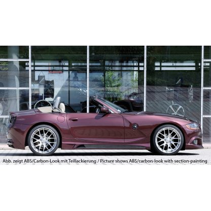 Rieger boční práh mont. strana pravá pro BMW Z4 E85 roadster vč. faceliftu, r.v. 01/06-03/09, 02/03-12/05, plast ABS bez povrchové úpravy, s prolisem a výřezem