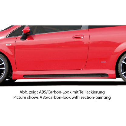 Rieger boční práh mont. strana pravá pro Fiat Grande Punto 199 3-dvéř., 5-dvéř., r.v. 10/05-, plast ABS s povrchovou úpravou Carbon-Look, s prolisem a výřezem