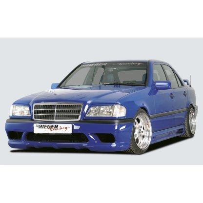 Rieger boční práh mont. strana pravá pro Mercedes třída C W202 sedan, t-model vč. faceliftu, r.v. 00/93-06/97, 07/97-, plast ABS bez povrchové úpravy, s prolisem, s prolisem a dvěma výřezy