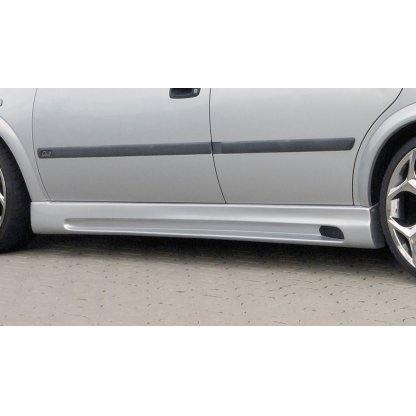 Rieger boční práh mont. strana pravá pro Opel Astra G 5-dvéř., caravan, fastback, hatchback, notchback, plast ABS bez povrchové úpravy, s prolisem a výřezem